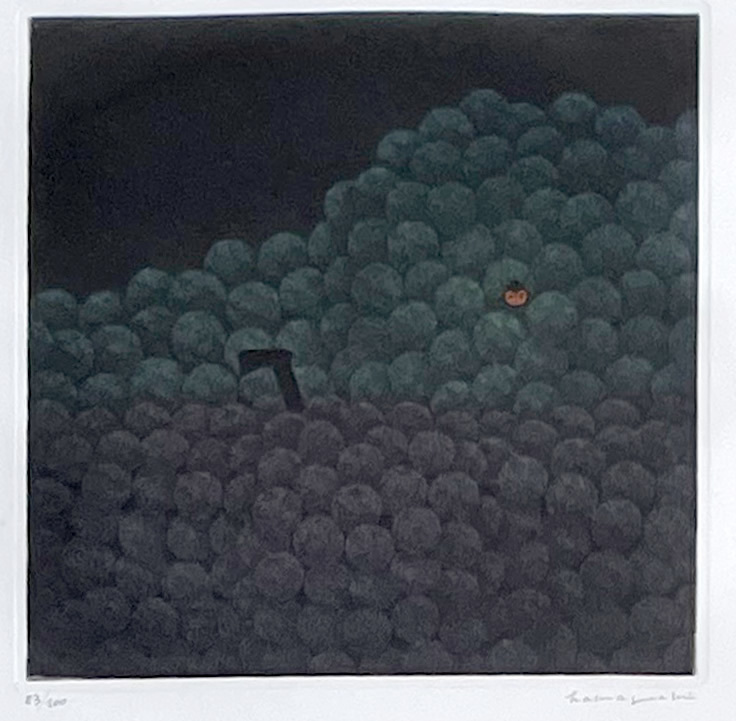 浜口陽三「190と1つ」1975年/中央公論No.140/メゾチント/直筆サイン有/カラー銅版画/HAMAGUSHI YOZO1年/真作保証拍卖