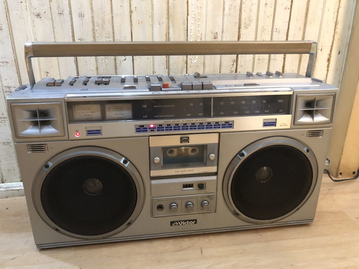 希少 当時もの Victor CR-M70 STEREO RADIO CASSETTE RECORDER ステレオ ラジカセ 日本製 ビクター ヴィンテージ hiphop ブレイクダンス拍卖