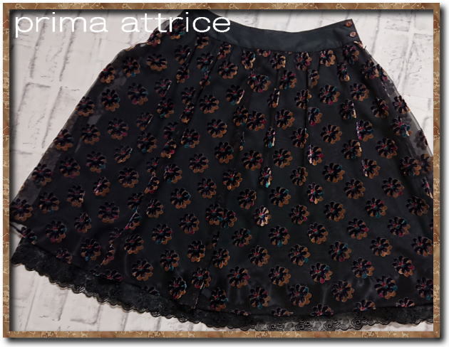 ☆prima attrice プリマアトリーチェ レース付きフロッキースカート☆拍卖