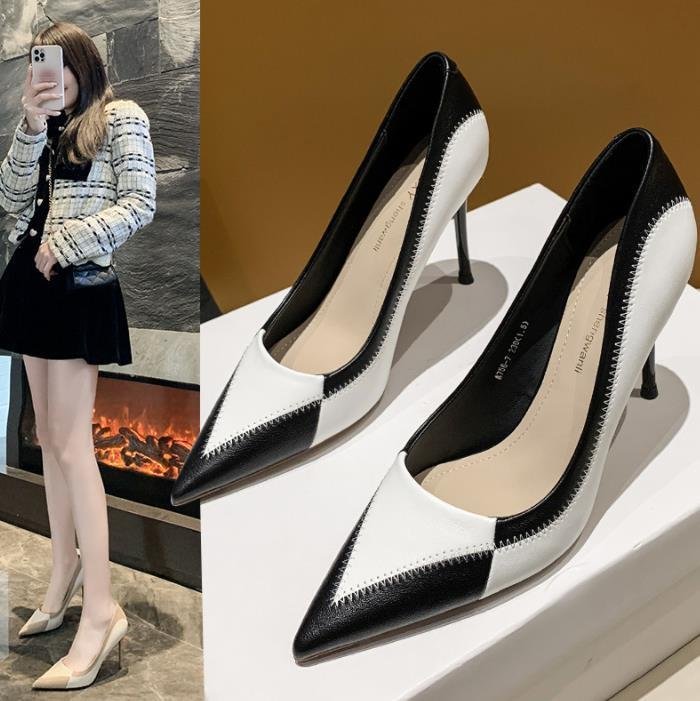 LHK501★レディース ハイヒール パンプス 美脚シューズ 婦人靴 バイカラー パーティー ピンヒール 身長アップ 結婚式 フォーマル拍卖