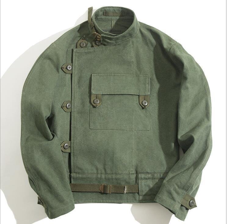 HSM157★新品 極上キャンバス 復刻 スウェーデン軍 モーターサイクルジャケット フライト ライダース Mサイズ拍卖