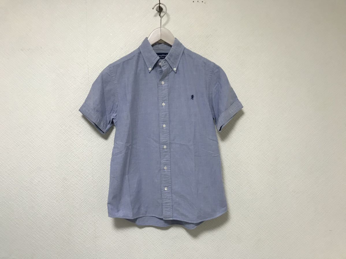 本物ジムフレックスGymphlexコットン半袖シャツメンズサーフアメカジストリートワークミリタリーMビジネススーツ青ブルー日本製拍卖