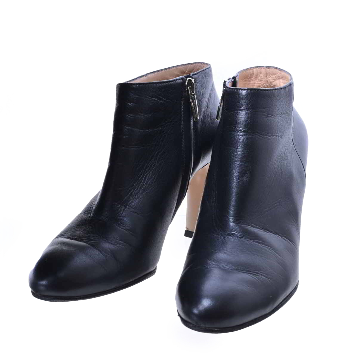 Gianvito Rossi レザー サイドジップ ブーティ 36.5 ブラック ジャンヴィトロッシ KL4CBULQ64拍卖