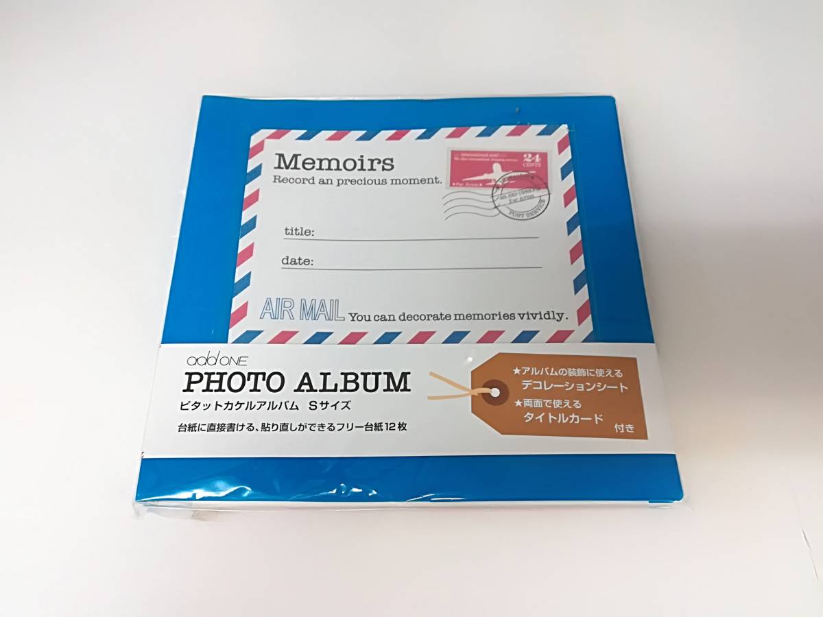 ■未使用 add ONE フォトアルバム ピタットカケルアルバム Sサイズ AD-2003 BU ブルー 定価:860円 保管品拍卖