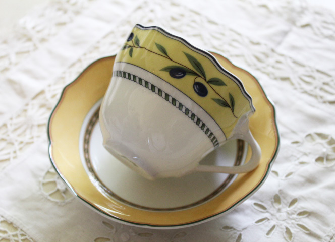 【フッチェンロイター メドレー ALFABIA】カップ&ソーサー オリーブ拍卖