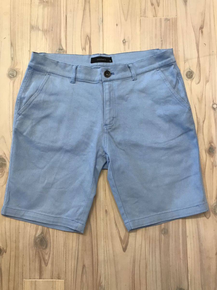 roshell ロシェル ショートパンツ スカイブルー サイズM キレイ目 サーフカジュアル ユーズド 古着拍卖