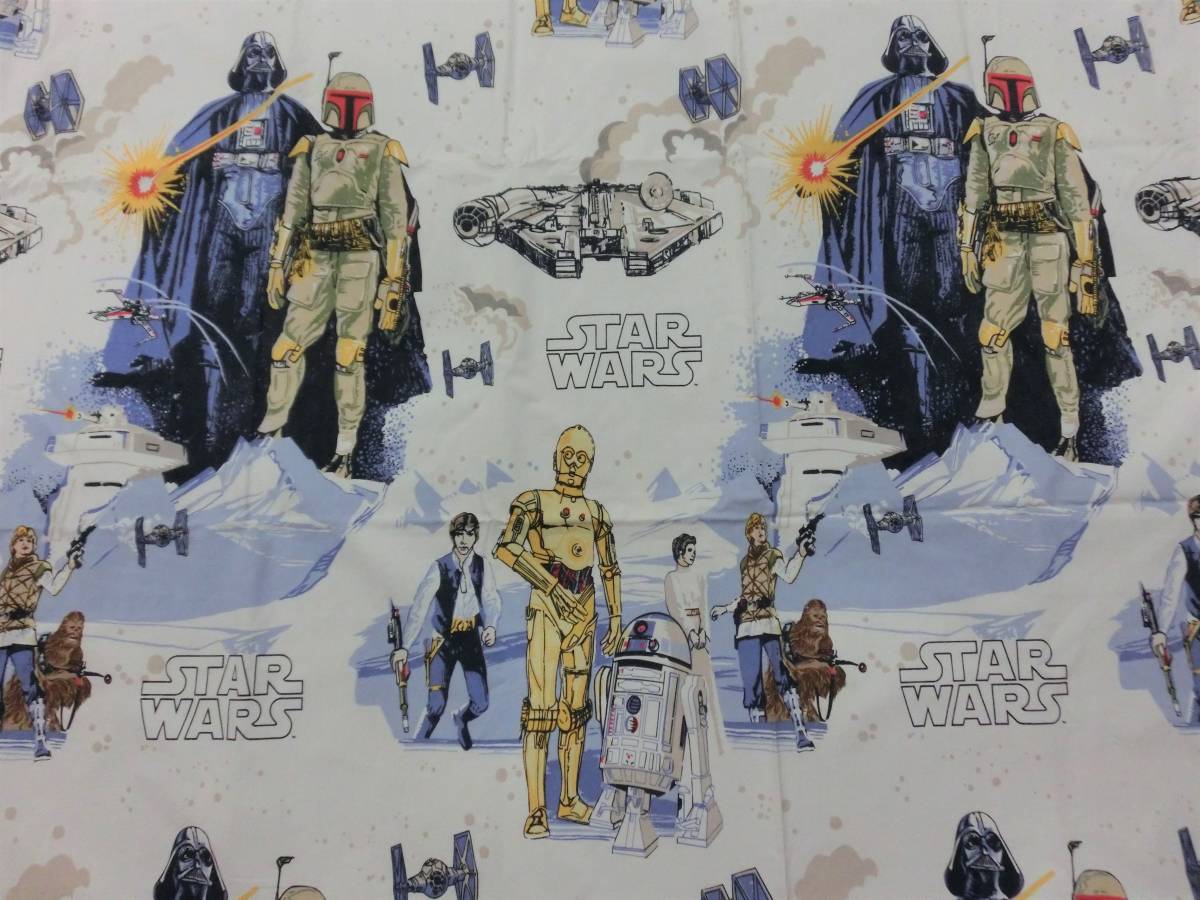 スターウォーズ ビンテージ シーツ ボバフェット ダースベイダー チューバッカ R2-D2 STAR WARS 生地布 VINTAGE USA ハンドメイド リメイク拍卖