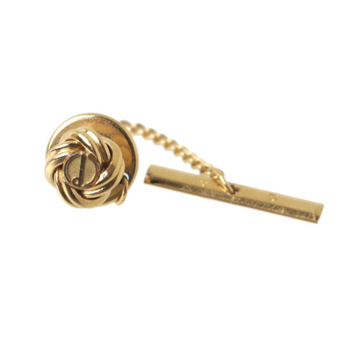 Dunhill ダンヒル ロゴ サイクロン デザイン タイタック ゴールド 直径約8mm 重量約3.4g NT Bランク拍卖