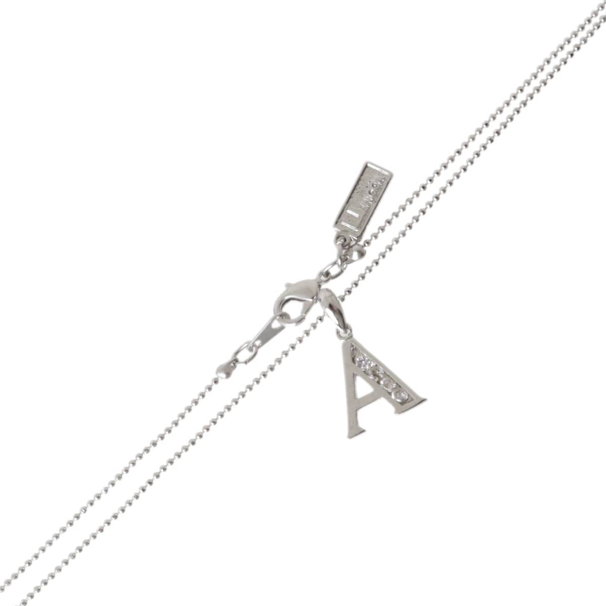 Unicon ユニコーン アルファベット A トップ ボールチェーン ペンダント ネックレス シルバー 首周り約41.5cm 重量約3.1g NT Bランク拍卖