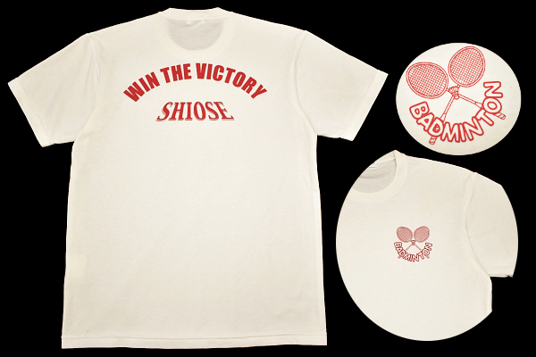 Y-6373★送料無料★FRIENDER BADMINTON 塩瀬中学校 バドミントン部★吸水速乾素材 ホワイト白色 スポーツウェア 半袖 T-シャツ M拍卖