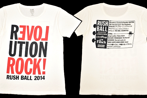 Y-6418★送料無料★RUSH BALL 2014年 ラッシュボール 泉大津市泉大津フェニックス★SHISHAMO TOTALFAT go!go!vanillas 白 半袖 T-シャツ S拍卖
