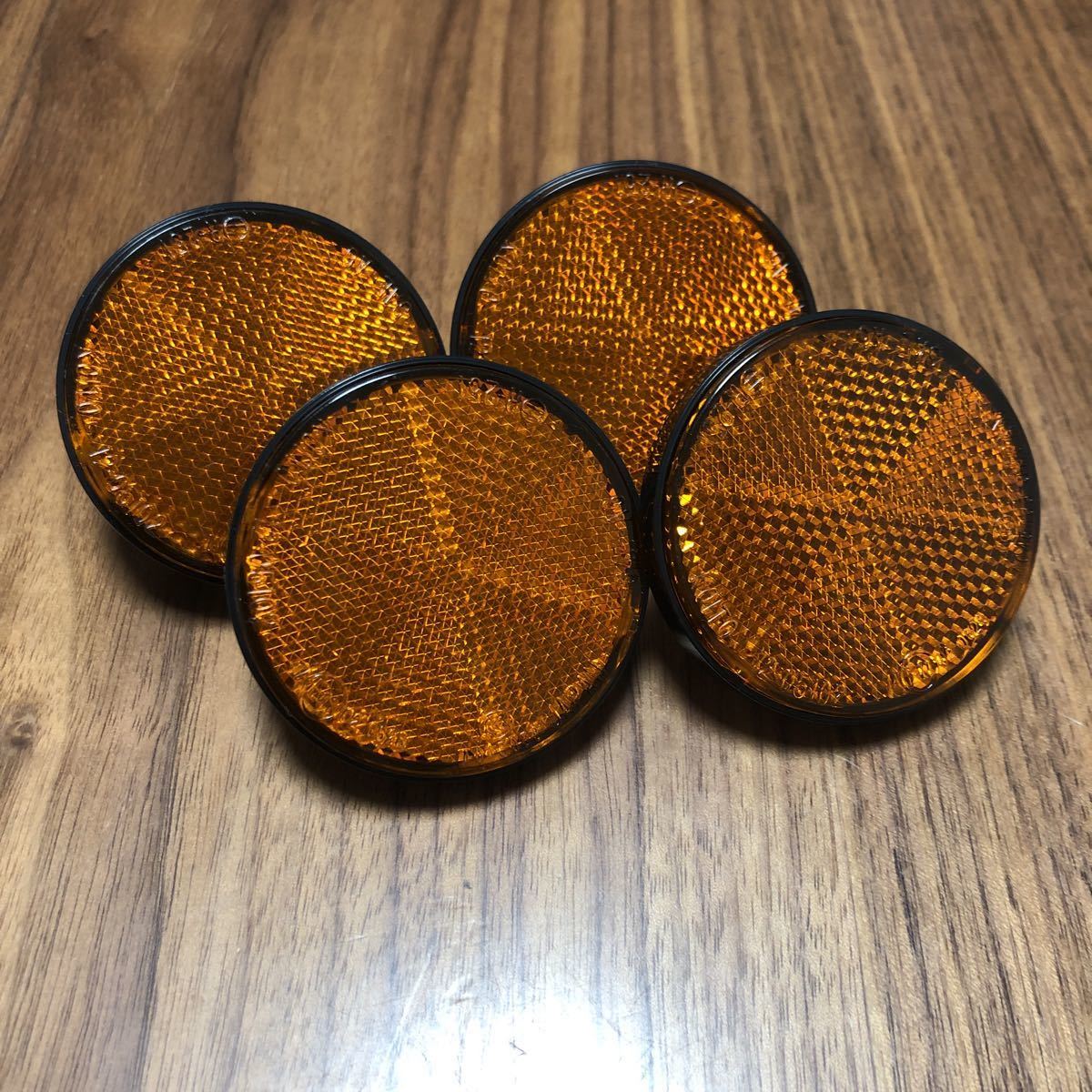 純正 KOITO 反射板 4 個 セット リフレクター オレンジ アンバー 丸 円 コイト 大型 中型 小型 トラック 安全 保安 車検拍卖