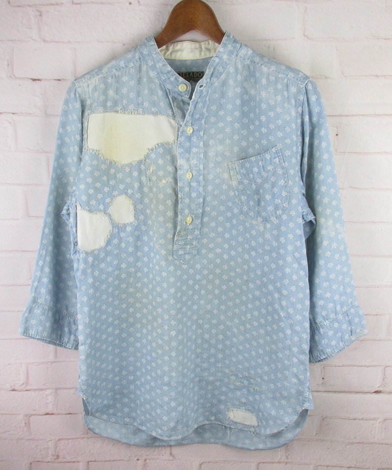 LAS7759 JELADO ジェラード Ploughman Shirts プラウマンシャツ プルオーバー 七分袖 USED・リペア加工拍卖