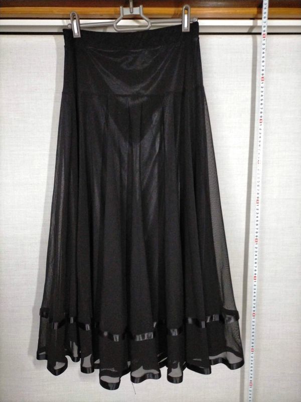 D014 ドレススカート 社交ダンス パーティー 衣装 ブラック系 拍卖