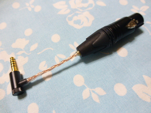 XLR コネクタ 4ピン (メス) → 4.4mm5極 L字 コネクタ 変換ケーブル 5cm 102SSC 撚り線 八芯 ブレイド編み ZX507 Cayin N8 R2R2000 ZEN DAC拍卖