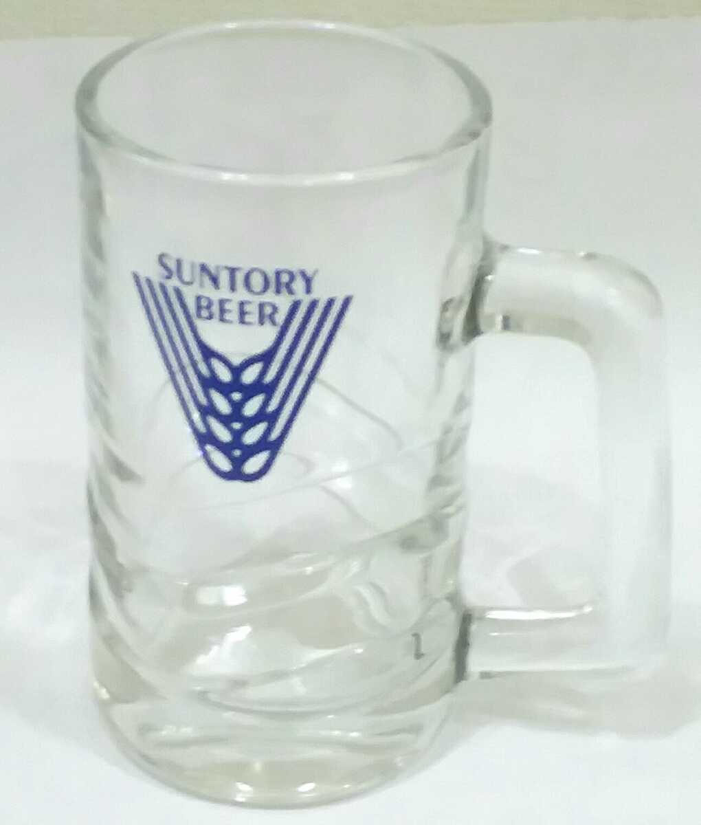 ♪レア!★昭和レトロ★サントリービール★ビールジョッキ★分厚いガラス製★中ジョッキ★プロモーション★拍卖
