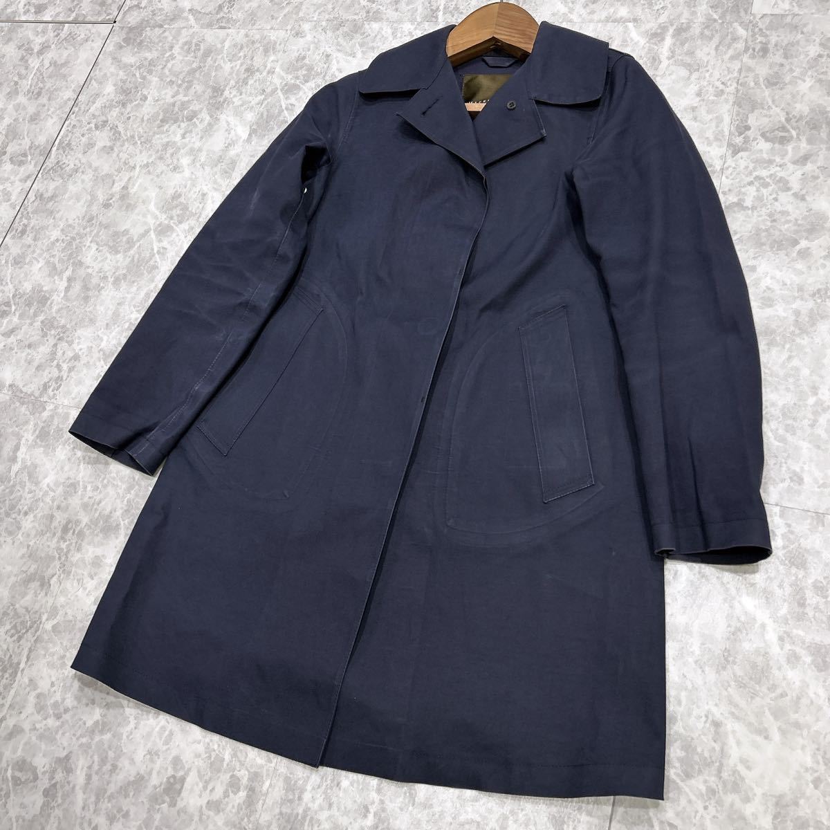 Q @ 英国製 '高級婦人服'『MACKINTOSH マッキントッシュ』高品質 COTTON 比翼 ロングコート size34 レディース 上着 アウター 古着拍卖