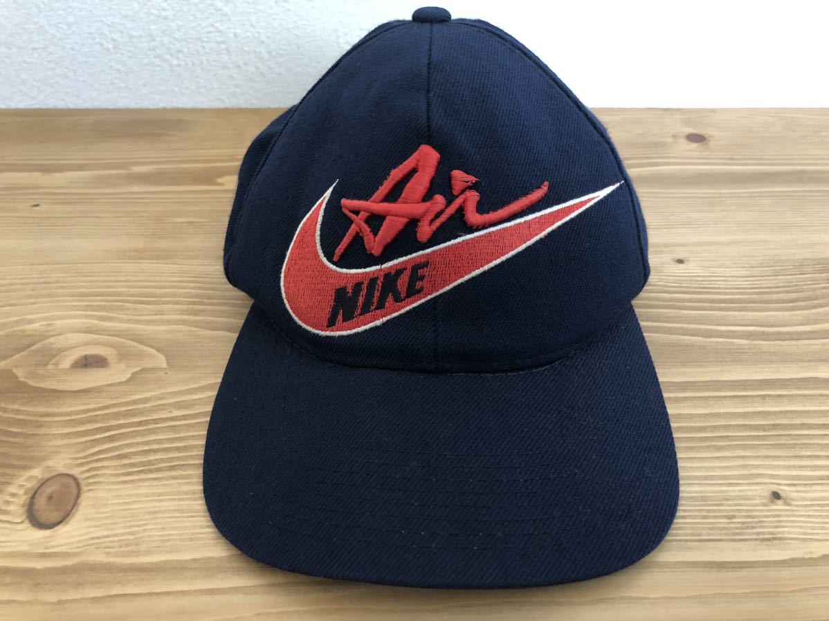 激レア 90s デッドストック ナイキ NIKE ベースボールキャップ 帽子 刺繍 デカロゴ ビンテージ ヴィンテージ拍卖