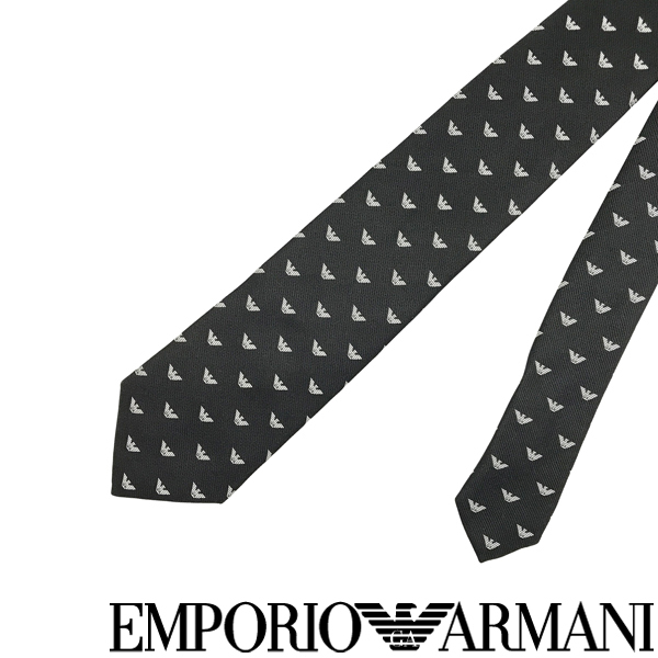 EMPORIO ARMANI ネクタイ エンポリオアルマーニ イーグルロゴ柄 ブラック【剣先幅:7.5cm】 340075-616-00120拍卖