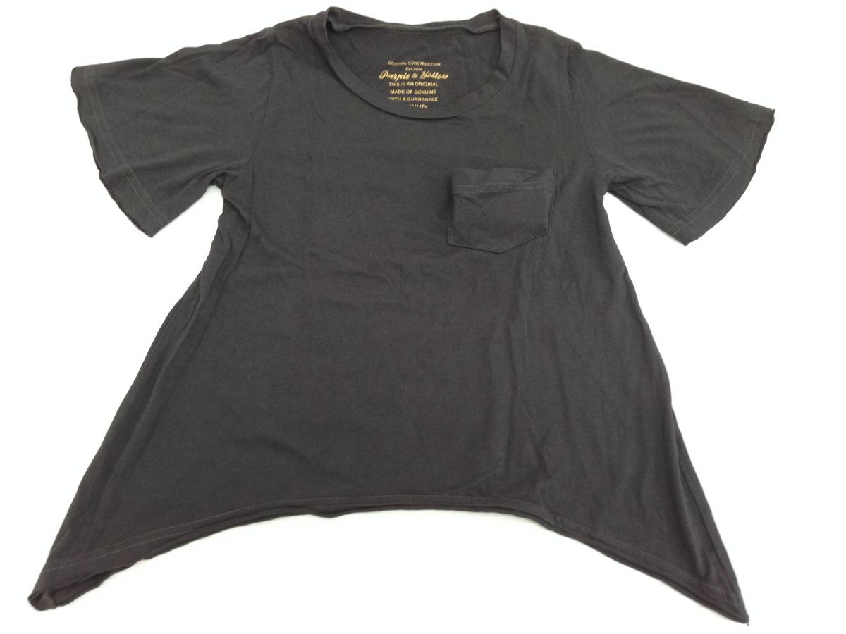 【再値下げ!即決!】★Purple&Yellow/パープル&イエロー★子供服 Tシャツ チュニック 黒 サイド長め 胸ポケット 120㎝拍卖