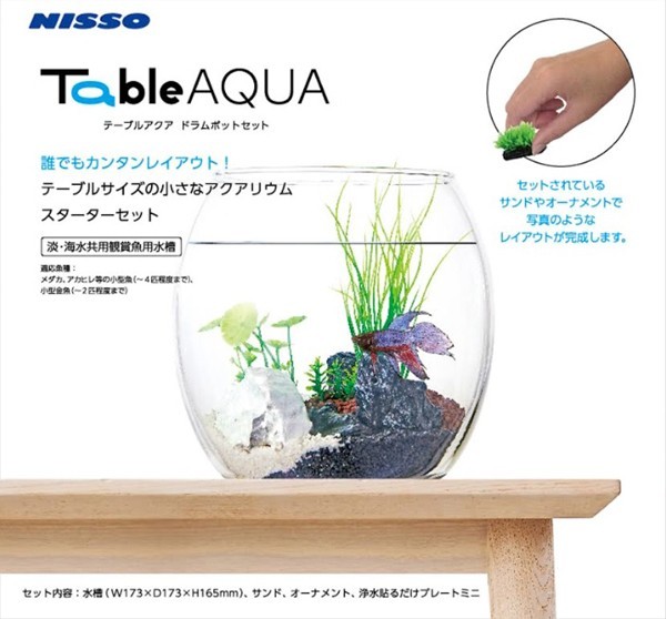 在庫処分 ニッソー テーブルアクア ドラムポットセット 熱帯魚・アクアリウム/水槽・アクアリウム/水槽セット拍卖