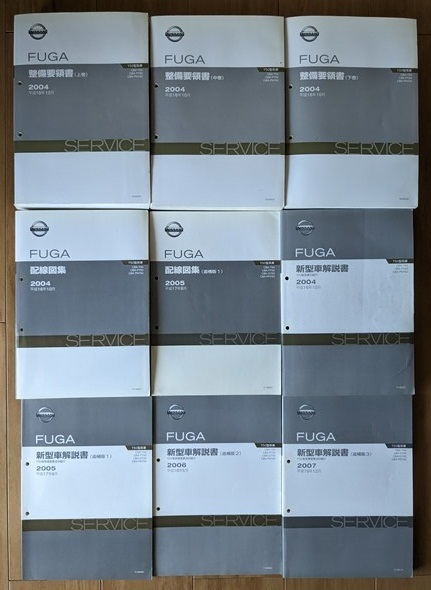 フーガ (Y50型系) 整備要領書+新型車解説書+配線図集 計9冊セット FUGA Y50 古本・即決・送料無料管理№ 5967拍卖