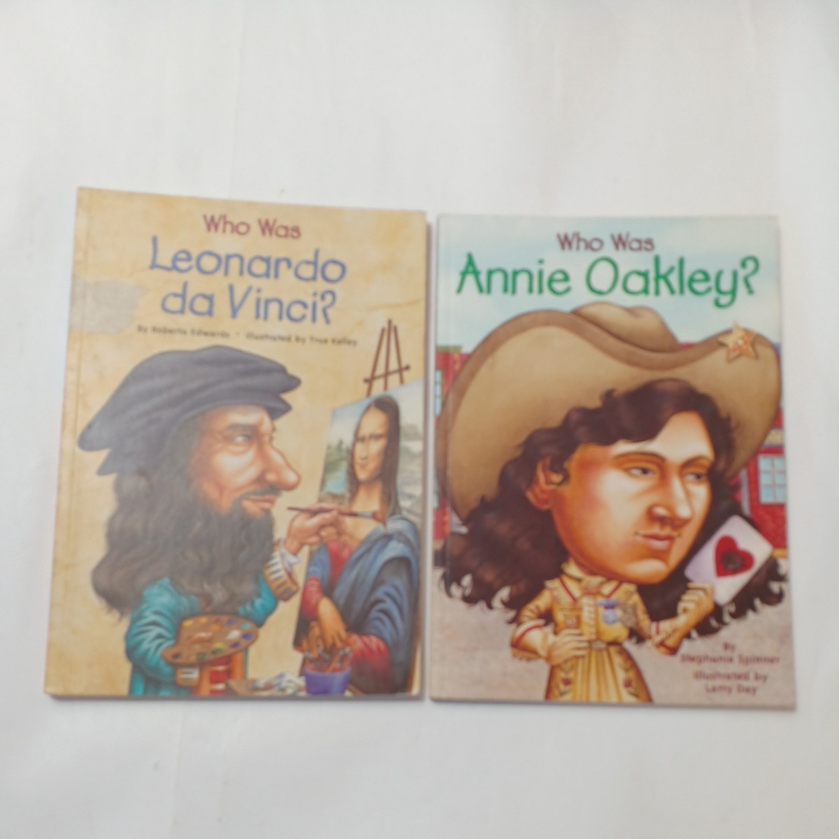 zaa-488♪Annie Oakley? Spinner, Stephanie(著) /Lonardo da Vinci? Roberta Edwards(著)(Who Wasシリーズ)(2002年)2冊セット拍卖
