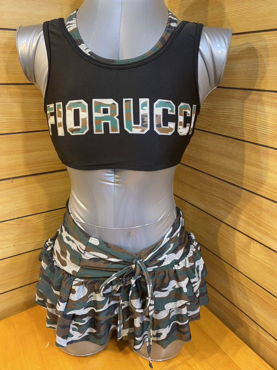 ミリタリー セパレート 水着 150cm 迷彩 ショーツ無し 2点セット スカート拍卖