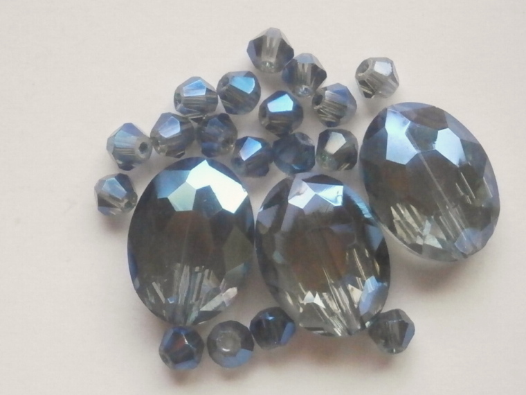 ガラスビーズ★オーバル★モリオン系★1拍卖