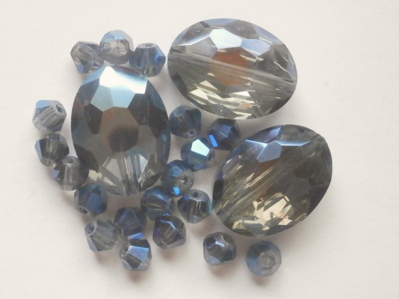 ガラスビーズ★オーバル★モリオン系★C拍卖