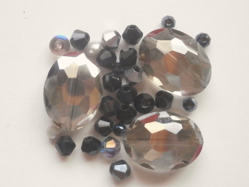 ガラスビーズ★オーバル★ブラック系★F拍卖