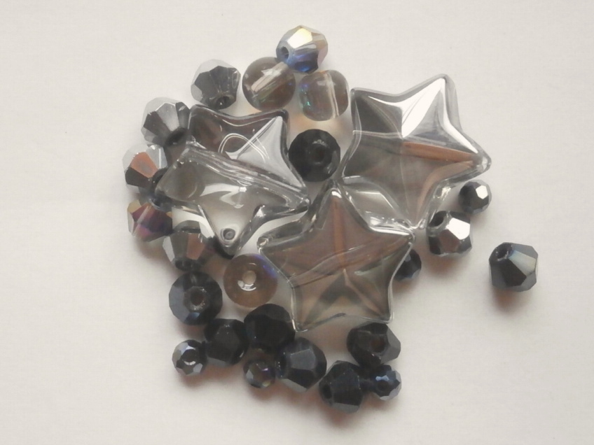 ガラスビーズ★スター★タイプ A★グレー系★d拍卖