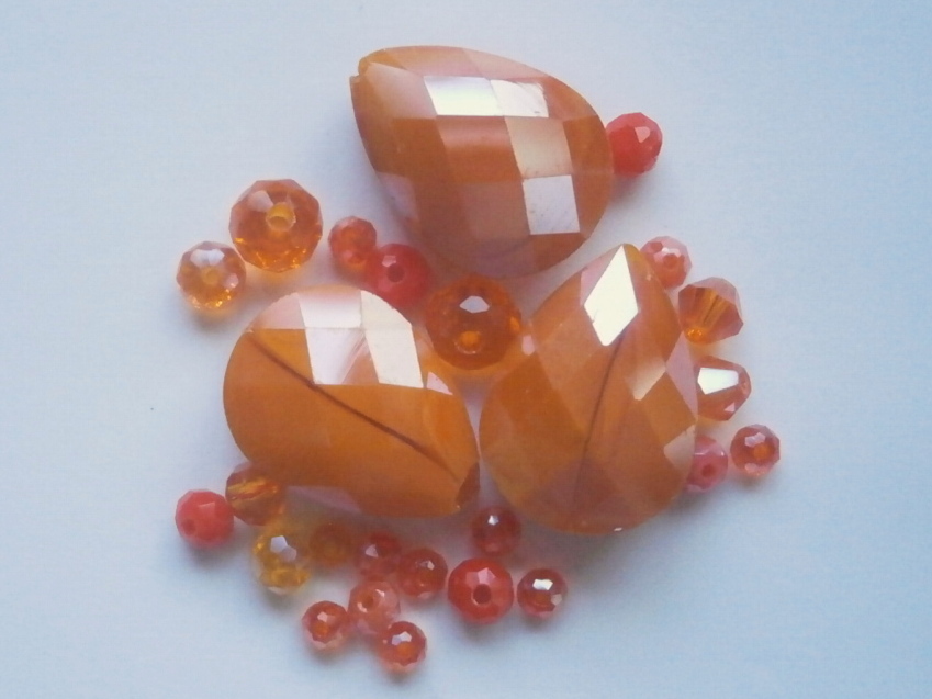 ガラスビーズ★シズク★タイプ C★オレンジ系★A拍卖