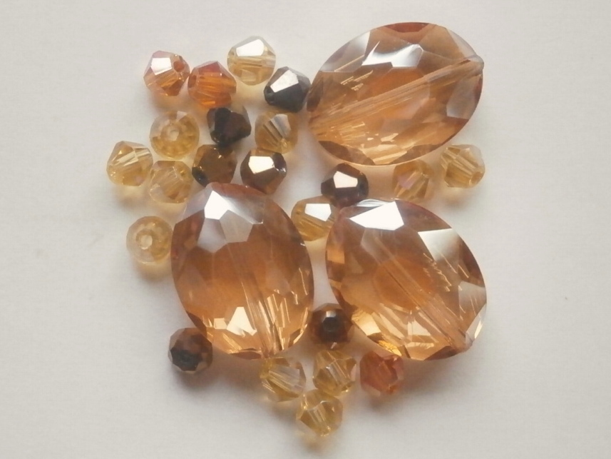 ガラスビーズ★オーバル★ブラウン系★B拍卖