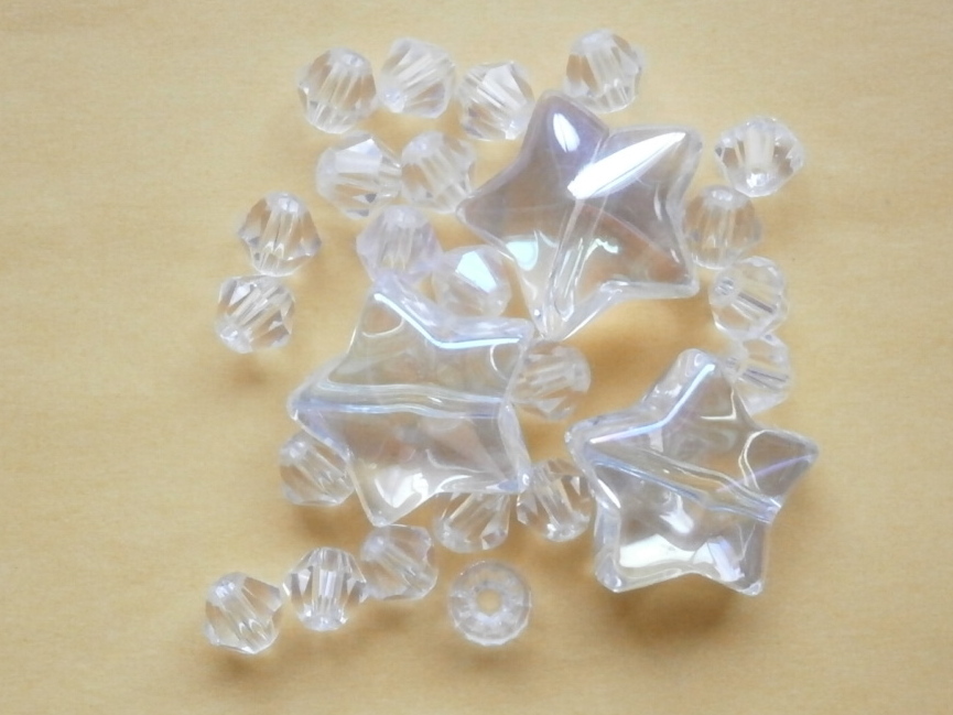 ガラスビーズ★スター★タイプ A★クリア系★B拍卖