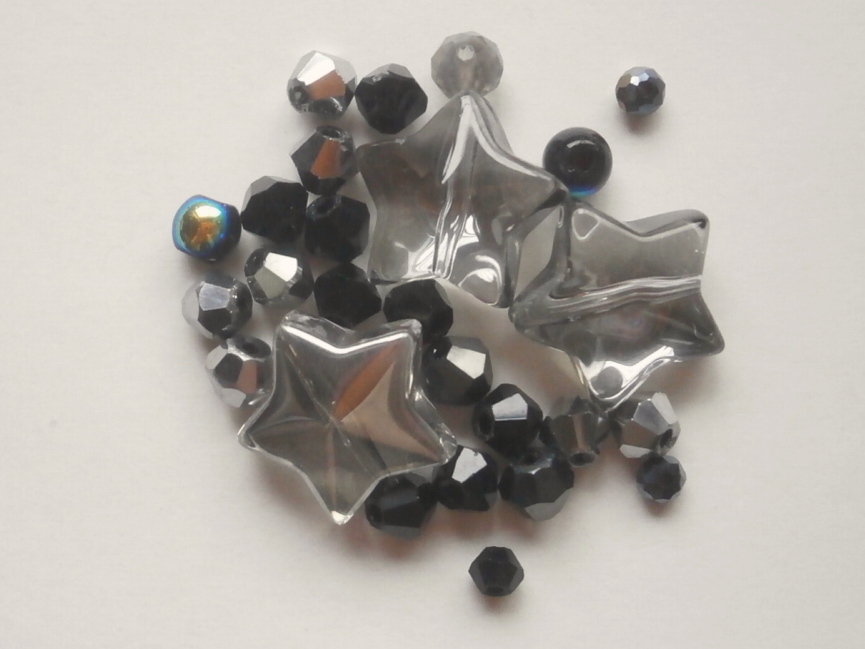 ガラスビーズ★スター★タイプ A★グレー系★①拍卖