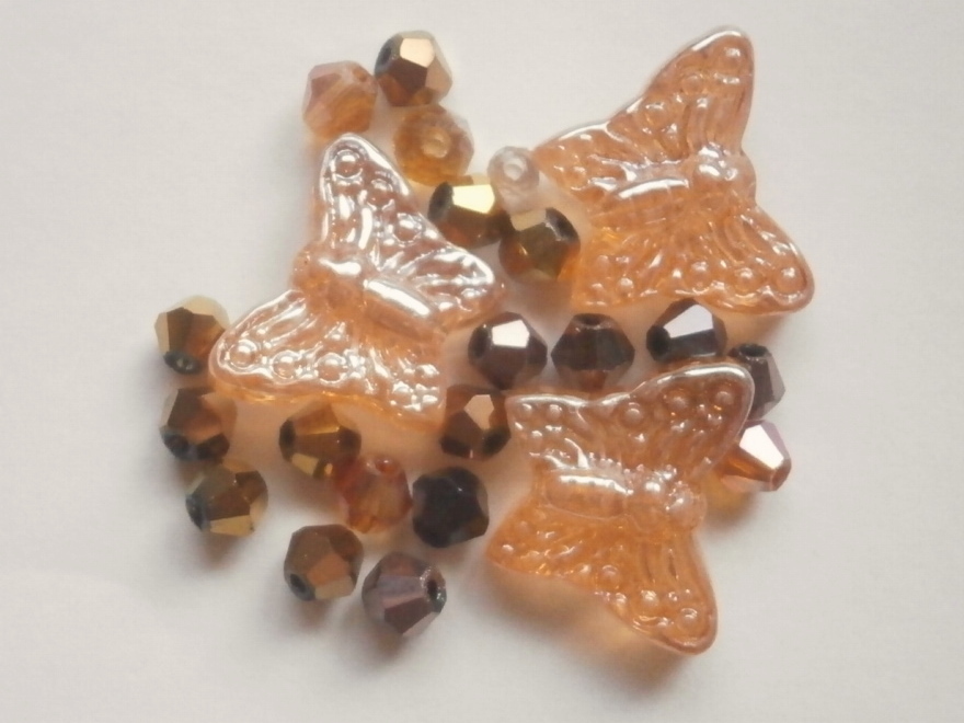 ガラスビーズ★蝶々★タイプ F★ブラウン系★f拍卖