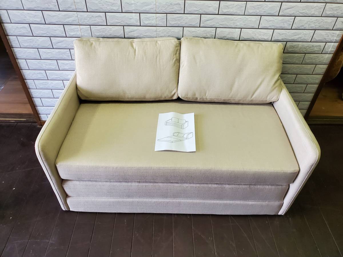新品 今週限定 アメリカ人気販売中 限定激安 ロータイプコンパクトカウチソファベッド アイボリー拍卖