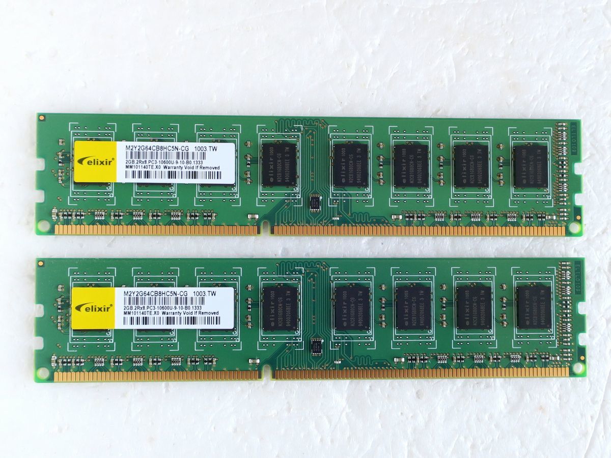 elixir DDR3 SDRAM(PC3-10600U)DDR3-1333/2GB×2枚=4GB ☆33拍卖