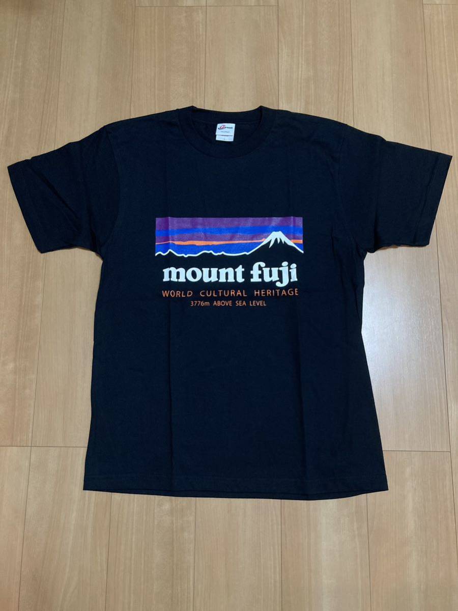 新品 富士山お土産 Tシャツ黒 L 登山 キャンプ パロディ①拍卖