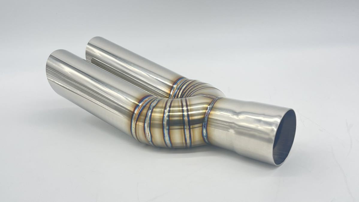 アングルパイプエビ管15度跳ね上げデュアルマフラー出口30°スラッシュカット60.5φ入口内径60.5φ サイズ変更等可能!拍卖