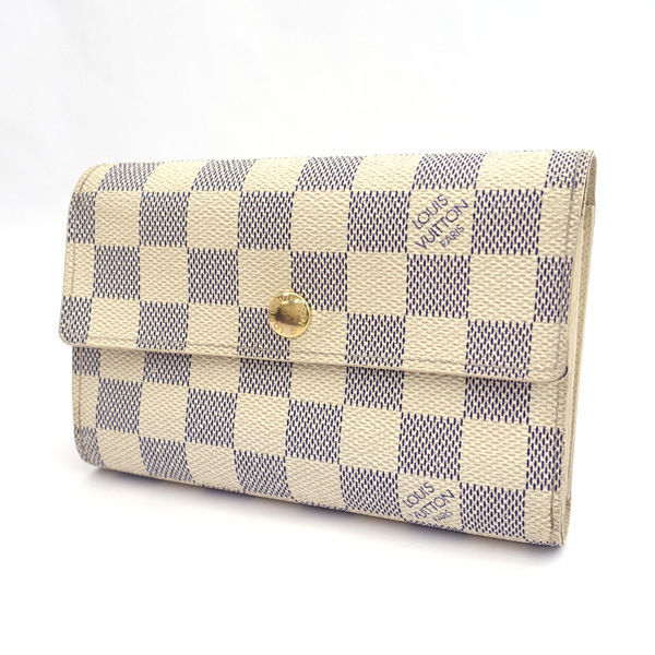 ★ ルイヴィトン ダミエ・アズール ポルトフォイユ・アレクサンドラ 三つ折り財布 N63068 (0220463711)拍卖