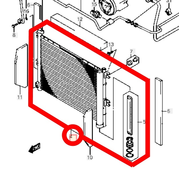 新品 未使用 スズキ純正 ジムニー JB23W 8型 9型 エアコン コンデンサー Suzuki Genuine Jimny JB23W Air Conditioner Condenser拍卖