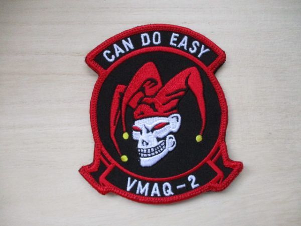 【送料無料】アメリカ海兵隊 第2海兵戦術電子戦飛行隊パッチVMAQ-2ワッペン/髑髏スカル道化patchマリーンMARINE米海兵隊USMC米軍EA-6B M100拍卖