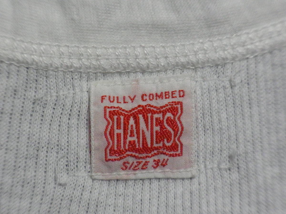 入手困難 廃盤 希少 デッド 新品 ビンテージ 初期タグ 40s- 50s? HANES USA製 無地 タンクトップ 白 レア オールド T シャツ アメリカ カジ拍卖