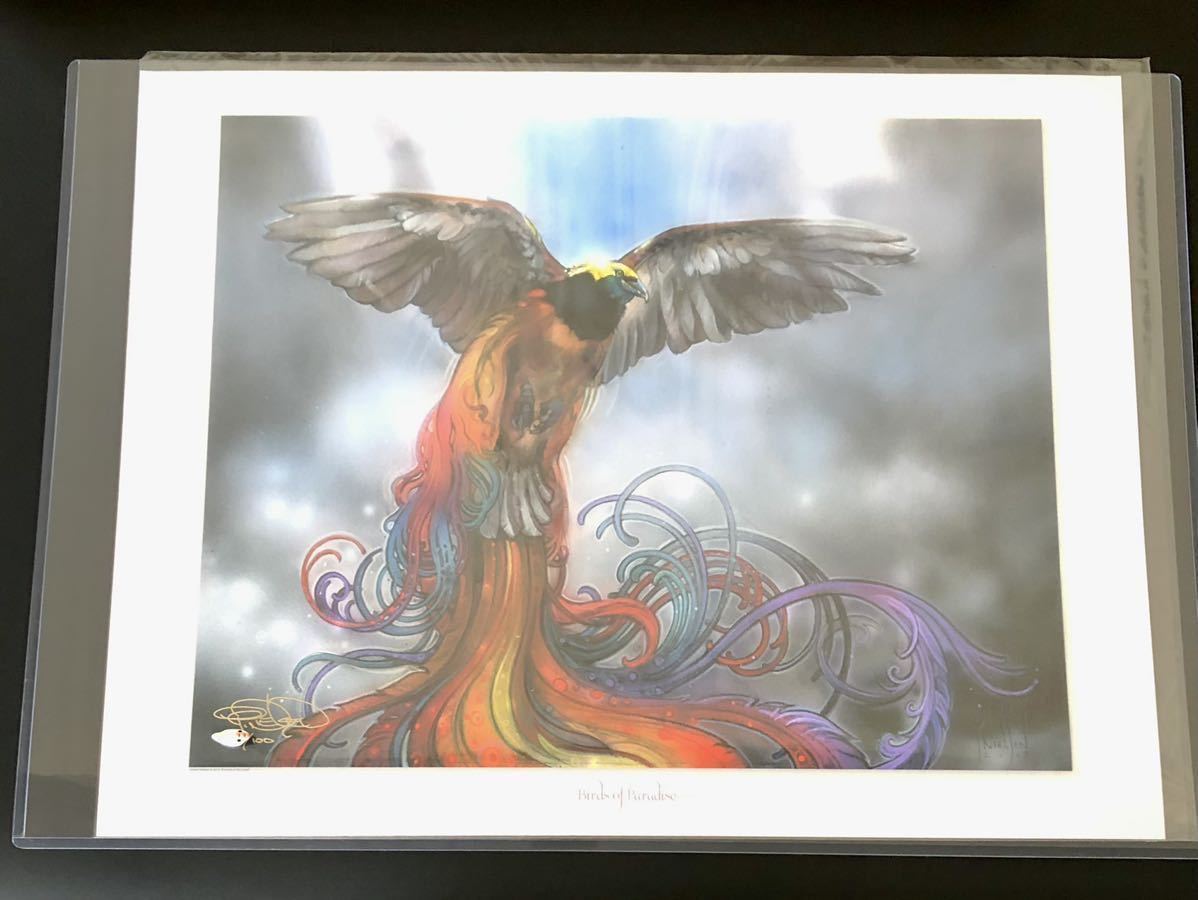 アートプリント 極楽鳥 Birds of Paradise ニールセン氏 サイン入り MTG拍卖
