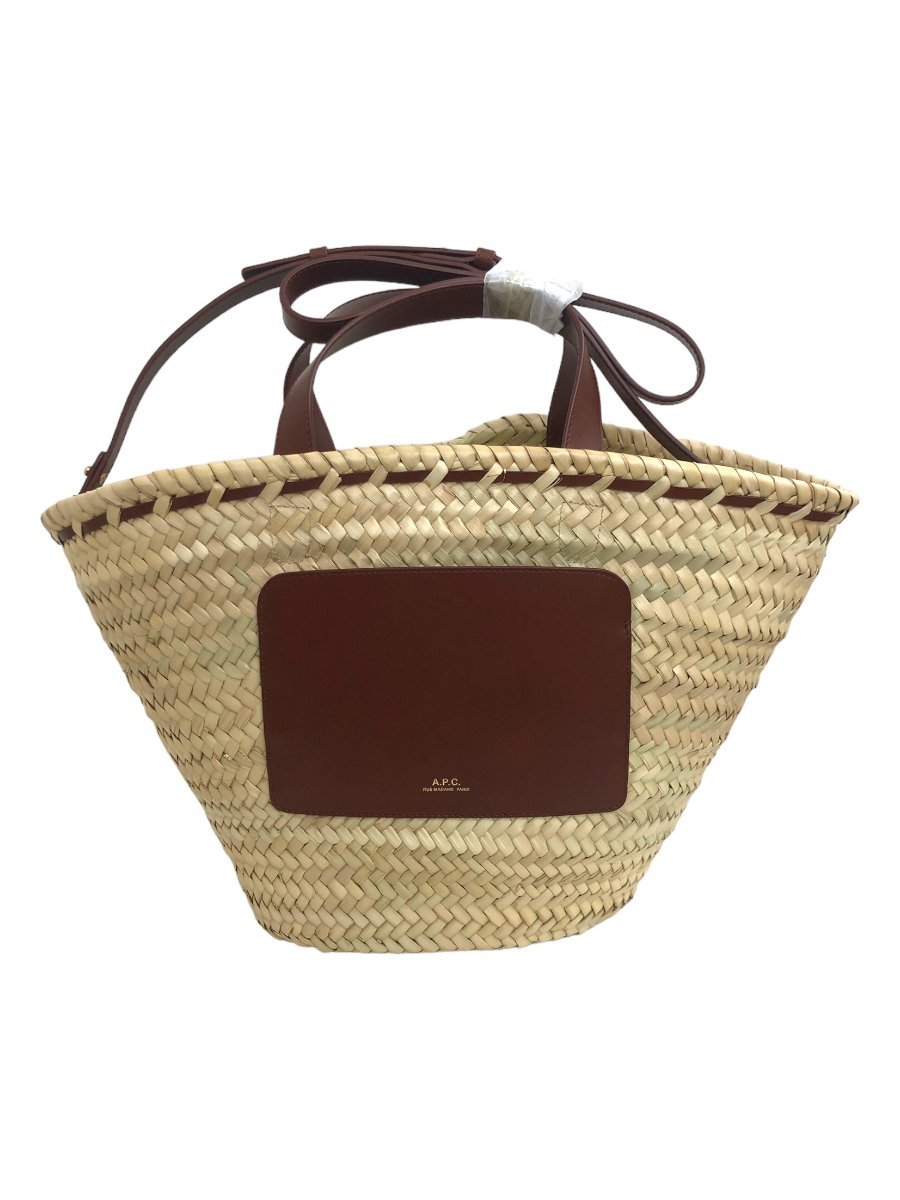 A.P.C. (アーペーセー) かごバッグ 2WAY トートバッグ ショルダー Zoe Small Panier PLAAB F61586 CAD ベージュ×茶(TN) レディース/004拍卖