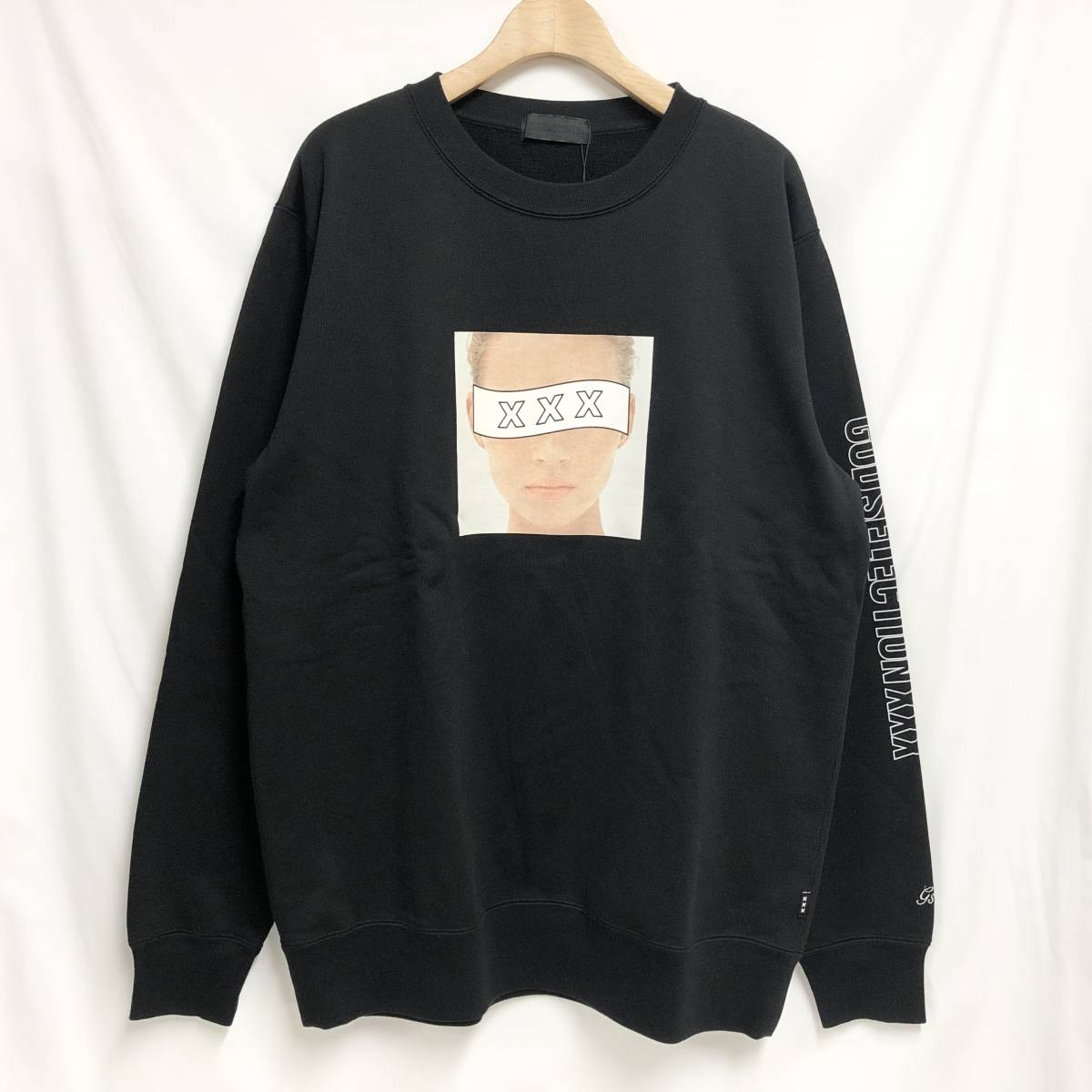 ○★新品未使用 GOD SELECTION XXX (ゴッドセレクショントリプルエックス) フォトプリントスウェット L ブラック★○拍卖
