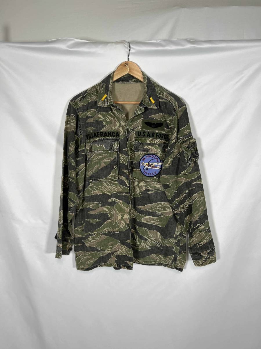 オールドレプリカ 実物アメリカ空軍 ローカル階級章付き タイガーストライプ ジャケット USAF 中古品 ジョンウェイン拍卖