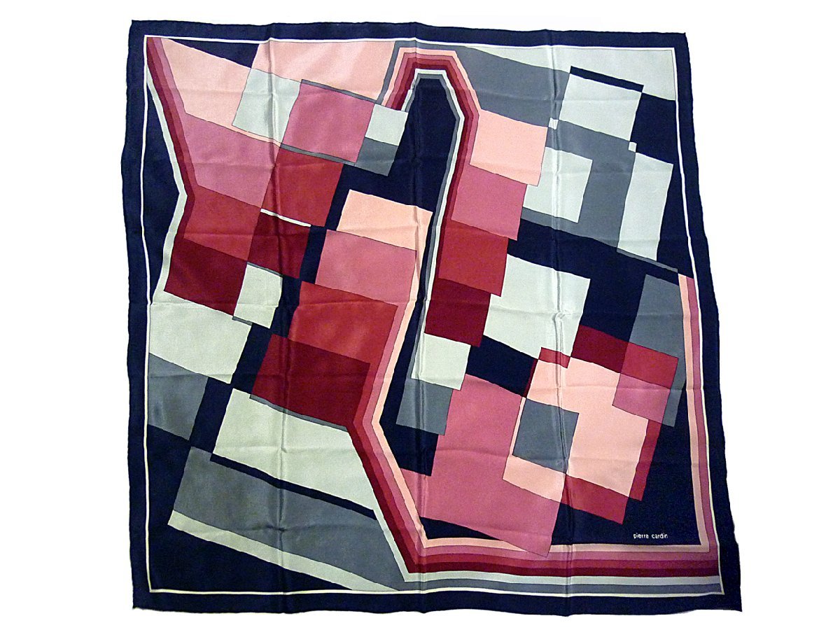 pierre cardin ピエール・カルダン スクエア シルクスカーフ 美品 特価拍卖